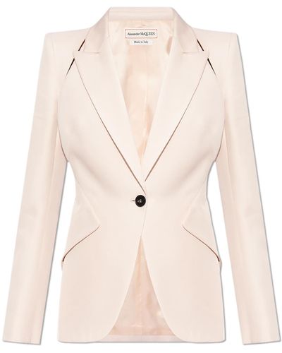 Alexander McQueen Blazer With Cutouts - Natural