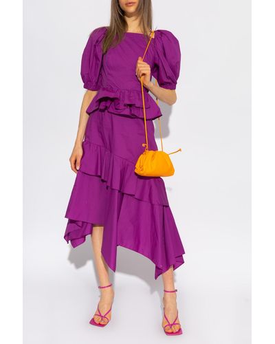 Ulla Johnson 'marie' Dress With Puff Sleeves - Purple