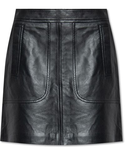 Munthe ‘Limone’ Leather Skirt - Black