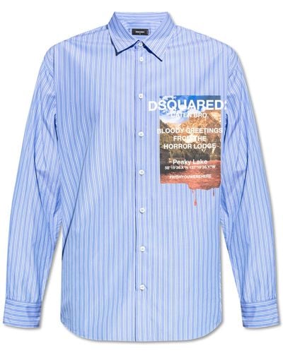 DSquared² Shirt With Logo, - Blue