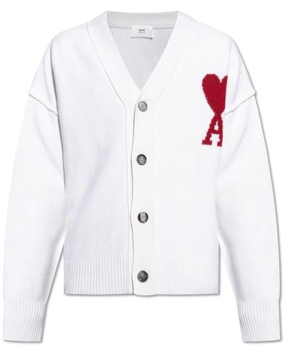 Ami Paris Cardigan With Logo - White