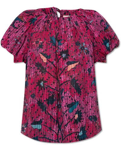 Ulla Johnson ‘Flo’ Top With Puff Sleeves - Pink