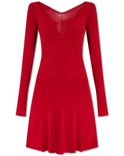 Jacquemus 'pralu' Ribbed Dress, - Red