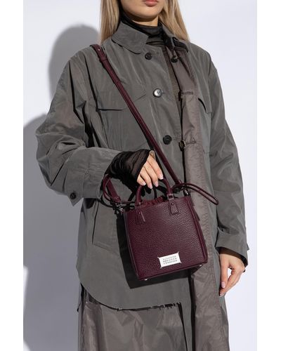Maison Margiela Shoulder Bag With Logo - Gray