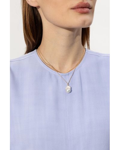 Tory Burch Pearl Necklace - Purple