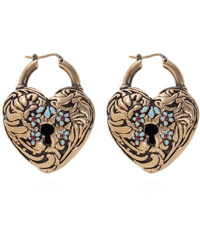 Acne Studios Heart-shaped Earrings - Metallic