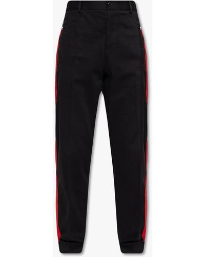 Moncler Trousers With Side Stripes - Black