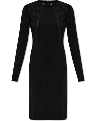 Versace Dress With Long Sleeves, - Black