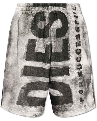 DIESEL 'p-bisc' Shorts With Logo, - Grey