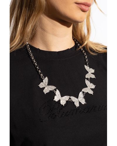 Blumarine Necklace With Butterfly Motif - Natural