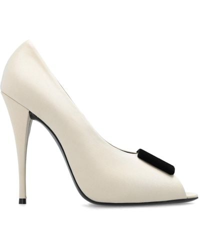 Saint Laurent ‘Peep’ Court Shoes - White