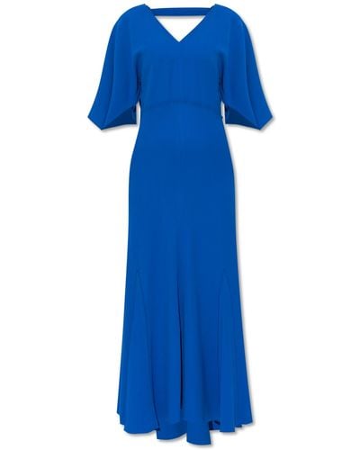 Victoria Beckham V-Neck Dress - Blue