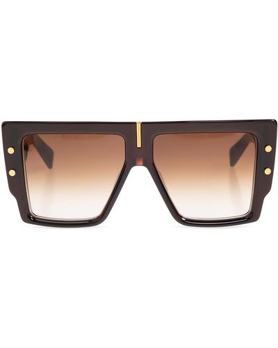 Balmain Square Frame Sunglasses, - Natural