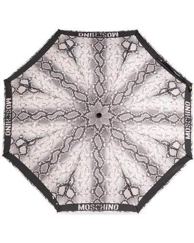 Moschino Umbrella With Logo, - Gray