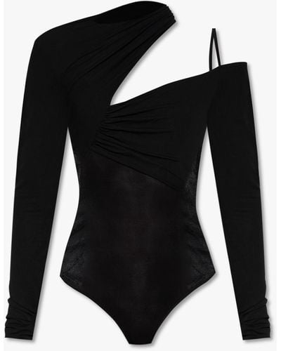 Nensi Dojaka Asymmetrical Bodysuit - Black