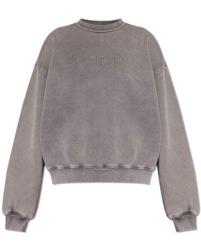 Alexander Wang Sweatshirt With Logo, - Grey