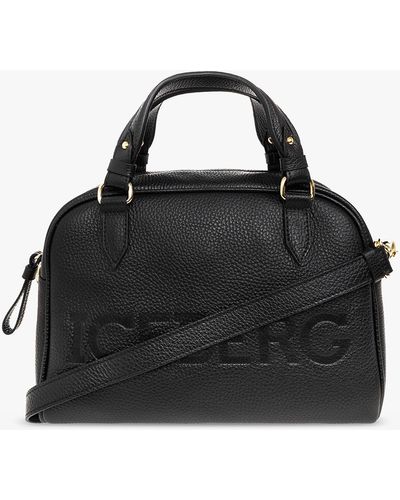 Iceberg Shoulder Bag With Logo - Black