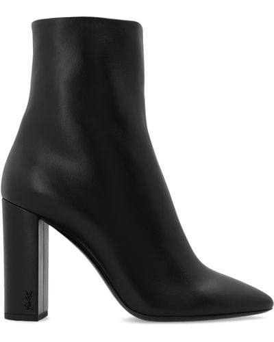 Saint Laurent Leather Ankle Boots. - Black