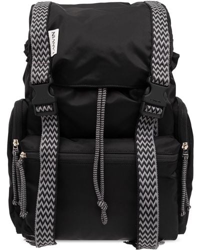 Lanvin Backpack With Logo, - Black