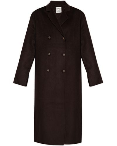 Totême Double-breasted Wool Coat, - Black
