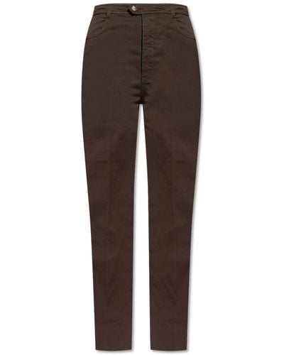 Saint Laurent Cotton Trousers - Brown