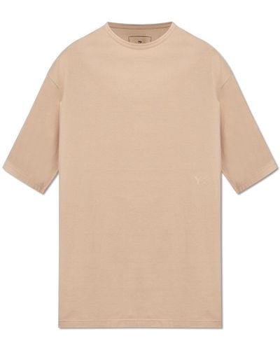 Y-3 T-shirt With Logo, - Natural