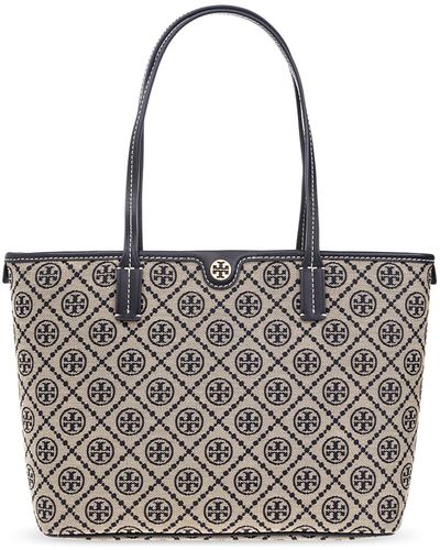 11593 TORY BURCH Perry T Monogram Triple Compartment Tote TORY NAVY
