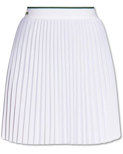 Lacoste Pleated Skirt, - White