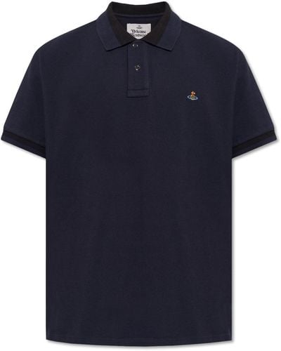 Vivienne Westwood Polo Shirt With Logo, - Blue