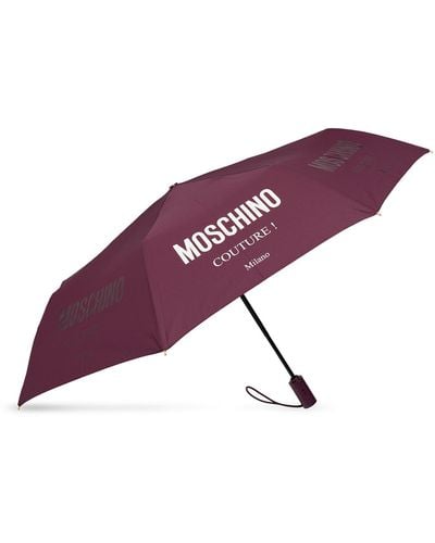 Moschino Umbrella With Logo, - Purple
