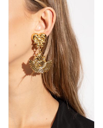 Moschino Clip-on Earrings With Pendants - Natural