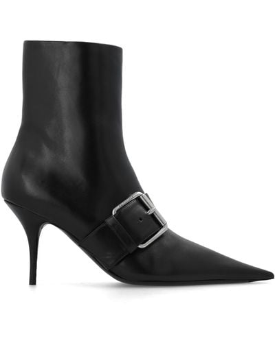 Balenciaga 'knife' Heeled Ankle Boots, - Black