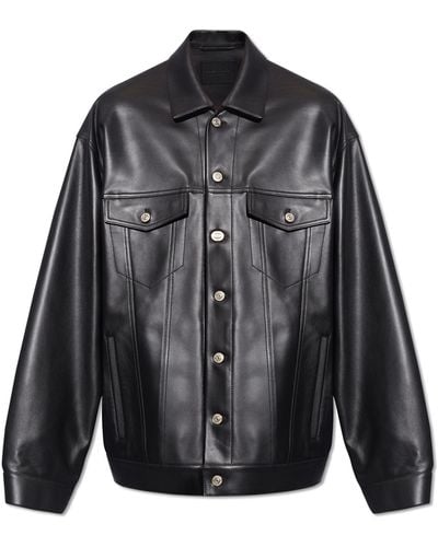 Balenciaga Leather Jacket, - Black