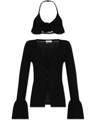 Blumarine Top And Cardigan Set - Black