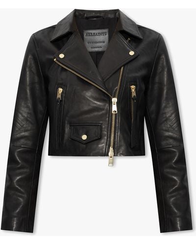 AllSaints 'elora' Leather Jacket, - Black