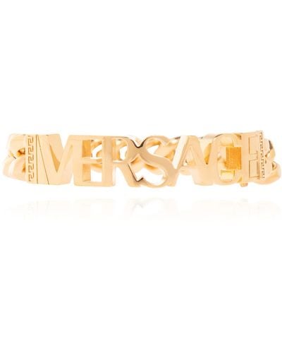 Versace Bracelet With Logo, - Metallic