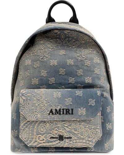 Amiri Backpack With Logo, - Grey