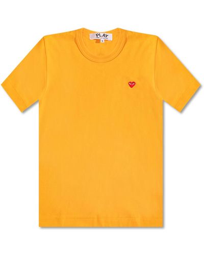 COMME DES GARÇONS PLAY T-Shirt With Patch - Orange