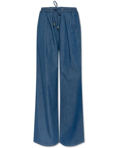 Emporio Armani Wide Leg Trousers - Blue