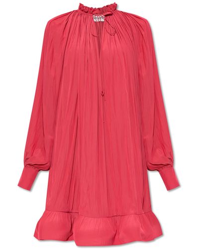 Lanvin Dress With Ruffle Trim - Red