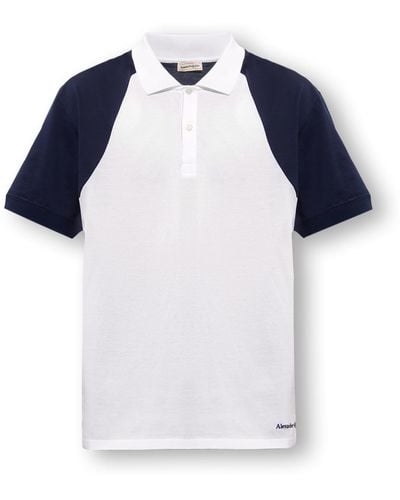Alexander McQueen Cotton Polo Shirt, - Blue