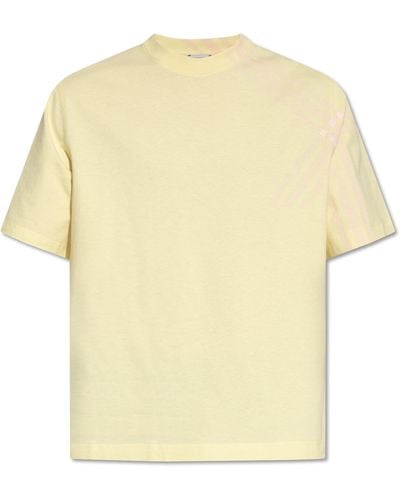 Burberry Checked T-shirt, - Yellow