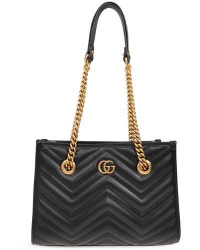 Gucci 'GG Marmont' Quilted Shoulder Bag, - Black