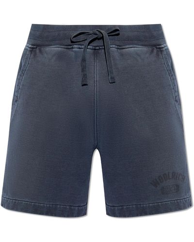 Woolrich Shorts With Logo, - Blue