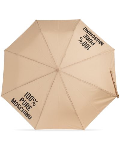 Moschino Umbrella With Logo, - Natural