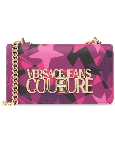 Versace Shoulder Bag With Logo - Purple