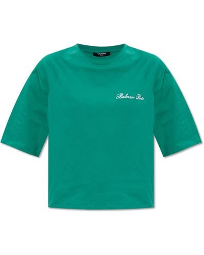 Balmain Cotton T-shirt, - Green