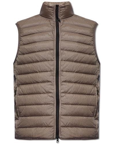 Stone Island Quilted Down Vest, - Brown