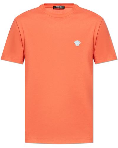 Versace T-shirt With Logo, - Orange