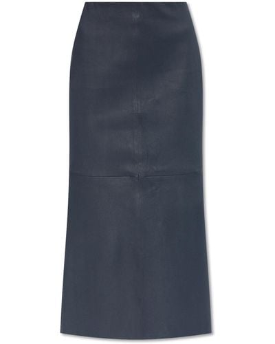 By Malene Birger 'simoas' Leather Skirt, - Blue